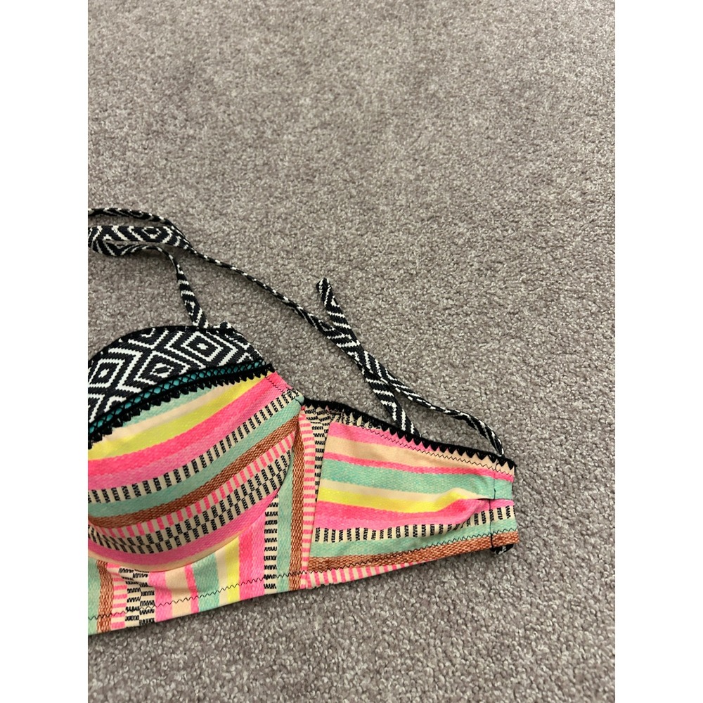 Shade & Shore Bikini Top Womens 38B Multi Color Push Up Underwire Halter Top - Picture 5 of 9